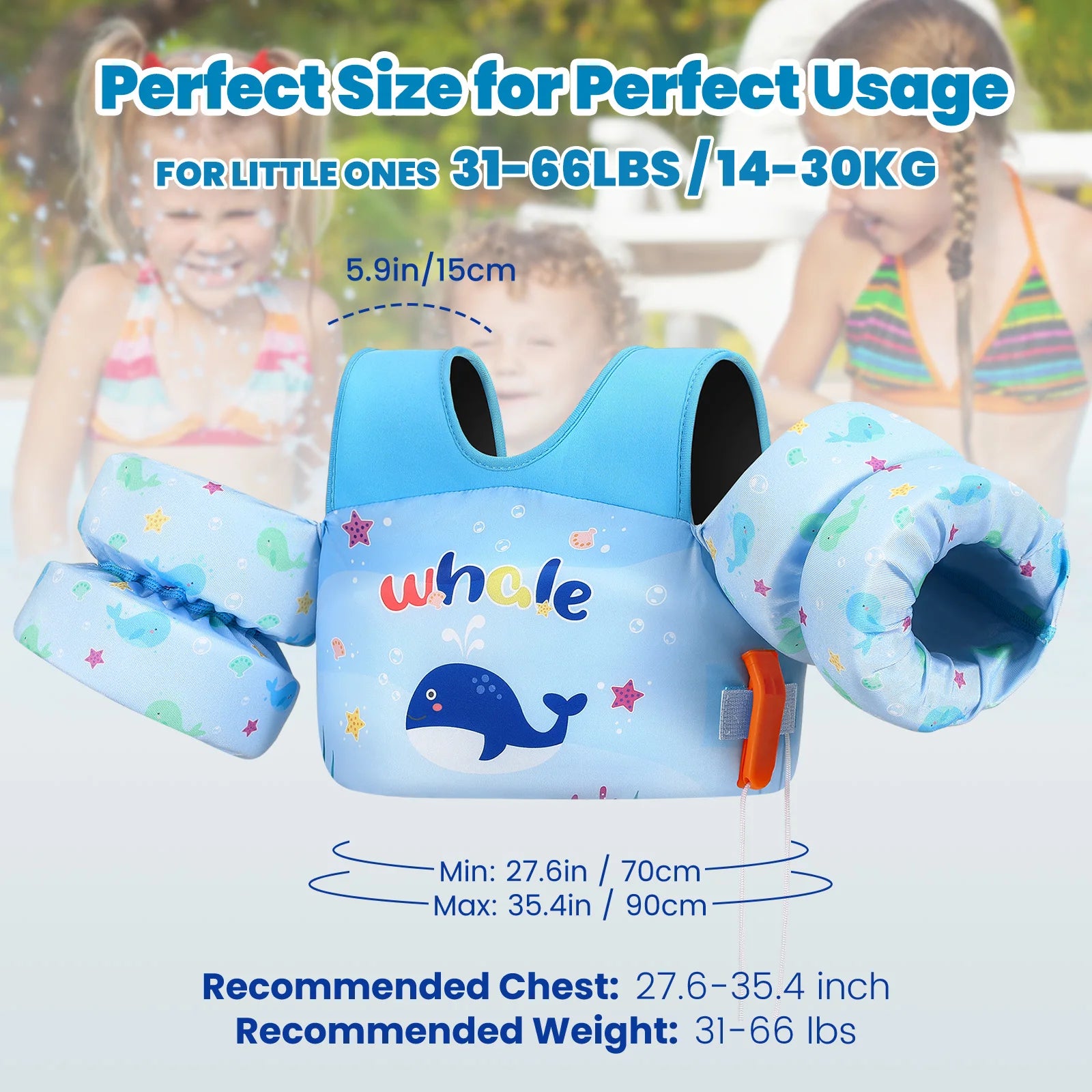 Gilet de Sauvetage Enfant avec Bras de Natation