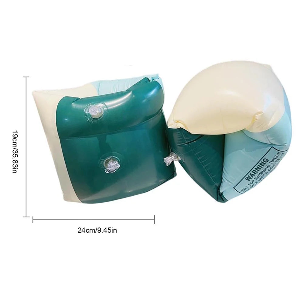1 paire de brassards de piscine gonflables à double coussin d'air, accessoires de natation pour adultes et enfants en PVC imprimé