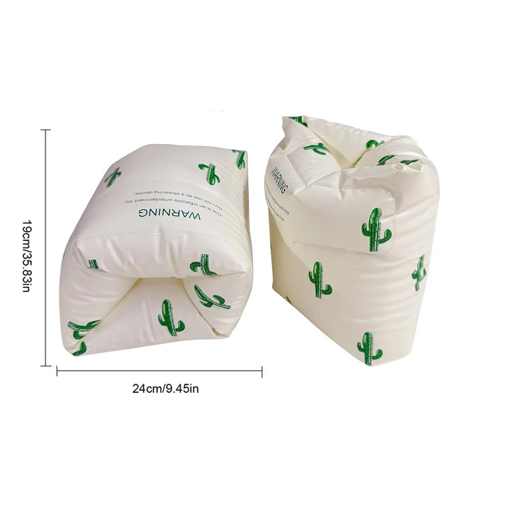 1 paire de brassards de piscine gonflables à double coussin d'air, accessoires de natation pour adultes et enfants en PVC imprimé