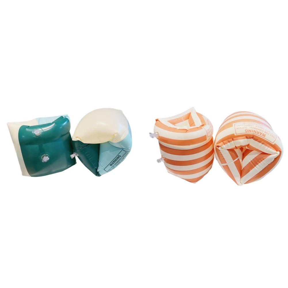 1 paire de brassards de piscine gonflables à double coussin d'air, accessoires de natation pour adultes et enfants en PVC imprimé