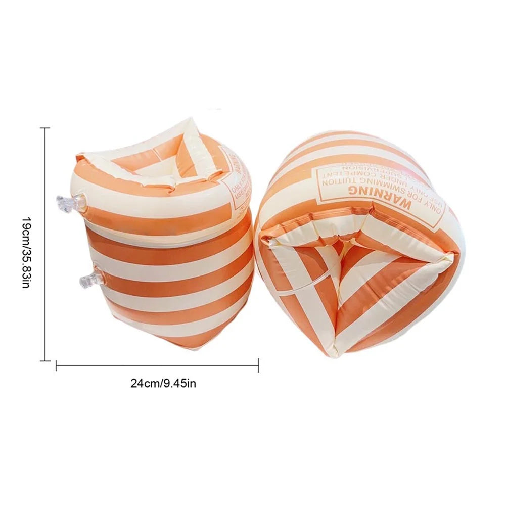 1 paire de brassards de piscine gonflables à double coussin d'air, accessoires de natation pour adultes et enfants en PVC imprimé