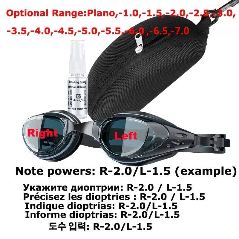 Lunettes de natation correctrices personnalisées pour adultes et enfants, anti-buée