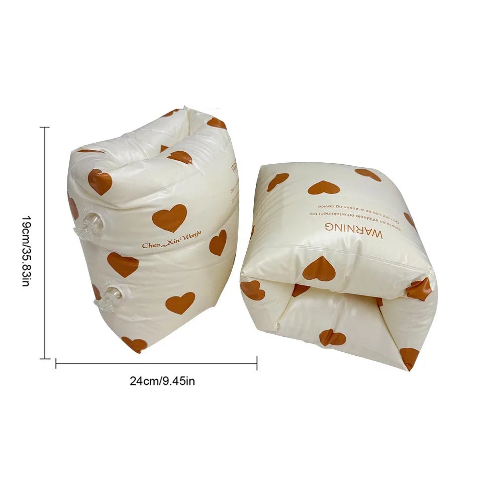 1 paire de brassards de piscine gonflables à double coussin d'air, accessoires de natation pour adultes et enfants en PVC imprimé