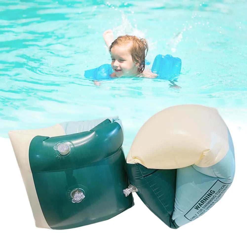 1 paire de brassards de piscine gonflables à double coussin d'air, accessoires de natation pour adultes et enfants en PVC imprimé
