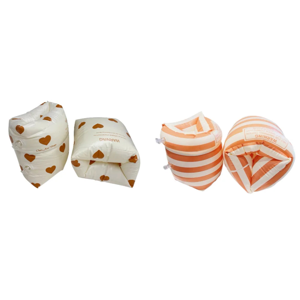 1 paire de brassards de piscine gonflables à double coussin d'air, accessoires de natation pour adultes et enfants en PVC imprimé